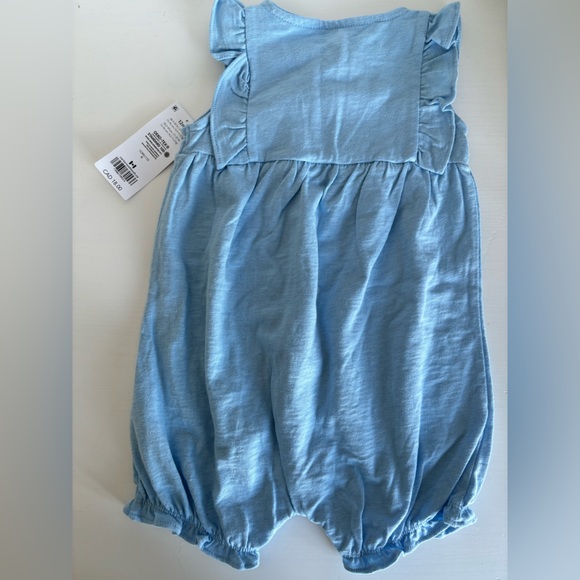 🆕 Carter’s Baby Girls Ruffle Detail Sleeveless Snap Up Romper - Picture 2 of 3